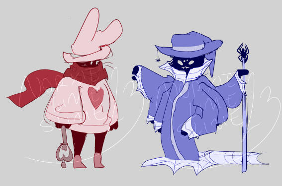 Color sketch chibis for myself and SumGhy